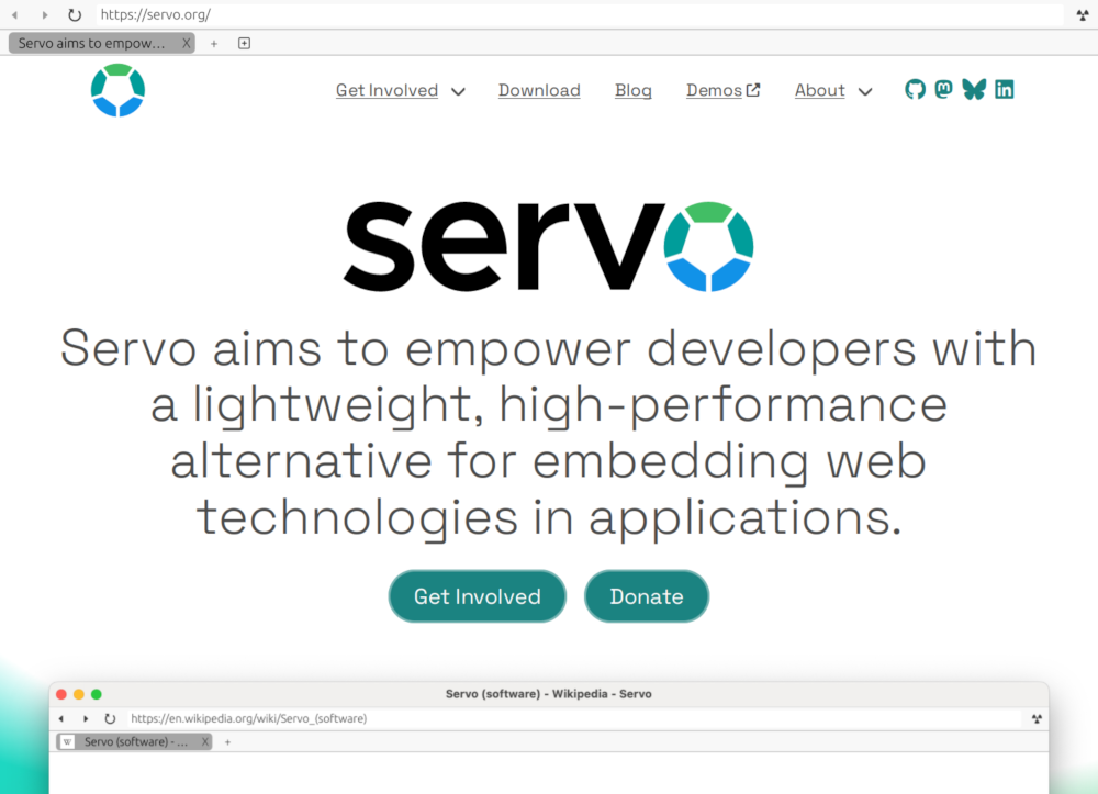 Screenshot of servoshell